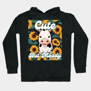 Cute Cow-Moody Cow Lovers Farm cowgirl baby cow an sunflower Hoodie